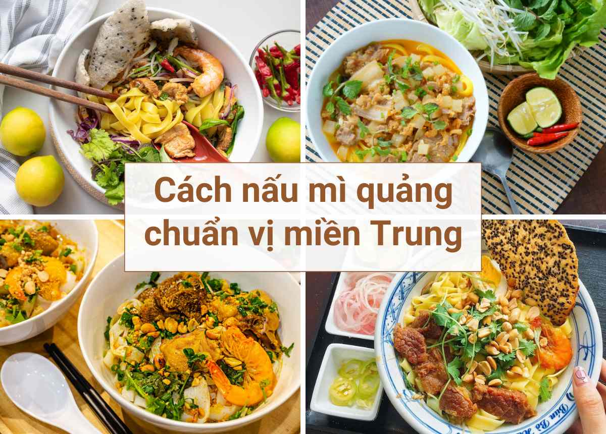 Cách bày trí món ăn nấu mì quảng